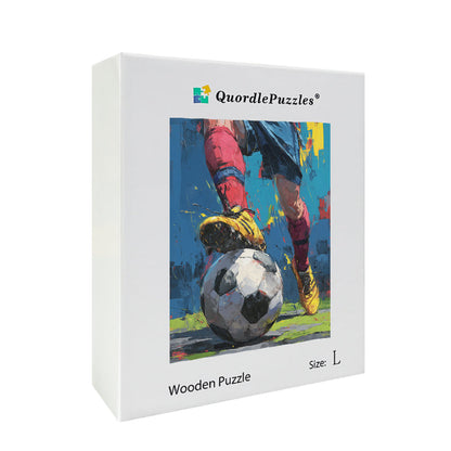 Soccer Art Wooden Jigsaw Puzzle