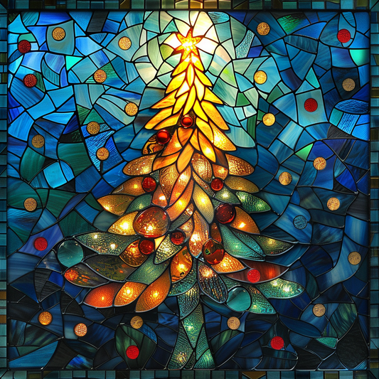 Stained Glass Tree Wooden Jigsaw Puzzle