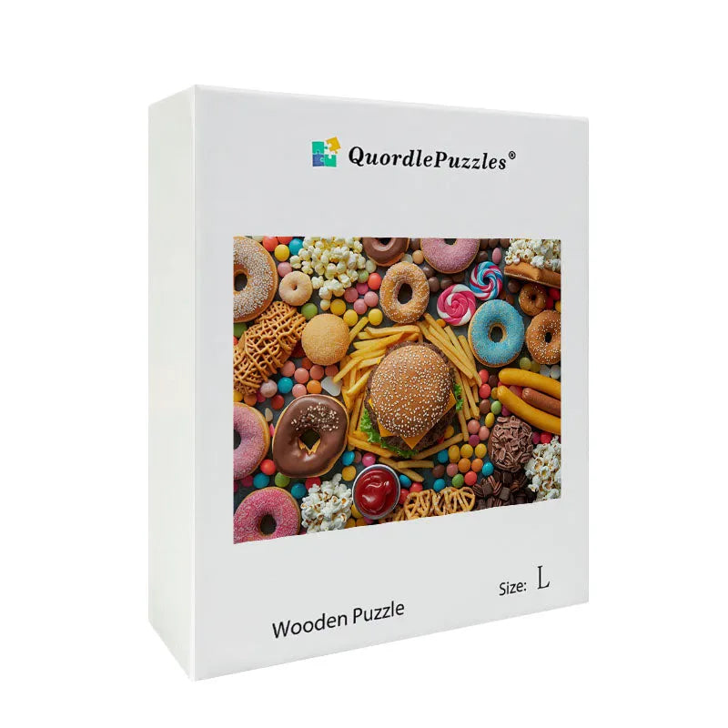 Candy and Comfort Food Wooden Jigsaw Puzzle