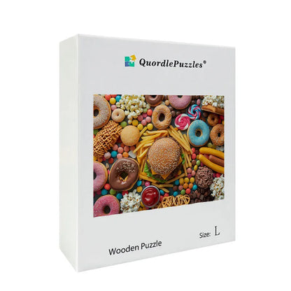 Candy and Comfort Food Wooden Jigsaw Puzzle