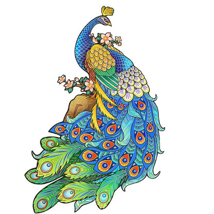 Blue Feather Peacock Jigsaw Puzzle