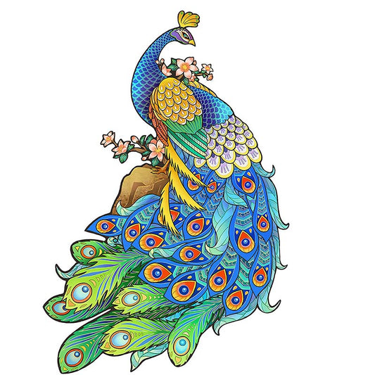 Blue Feather Peacock Jigsaw Puzzle