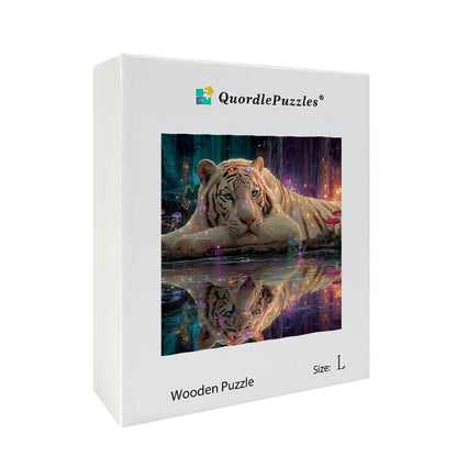 White Tiger Wooden Jigsaw Puzzle