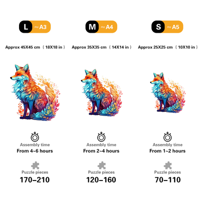 🔥Last Day 86% OFF-Wonderful FOX Colourful Wooden Jigsaw Puzzle