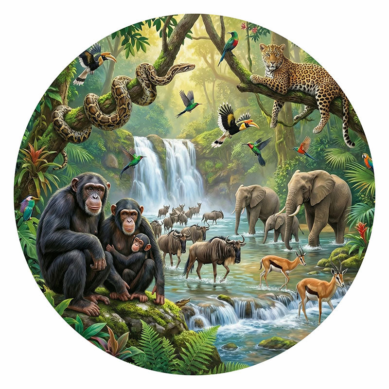Waterfall Wildlife Adventure Wooden Jigsaw Puzzle