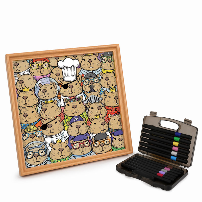 Hamsters- Wooden Coloring Puzzle
