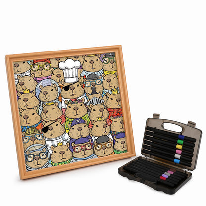 Hamsters- Wooden Coloring Puzzle