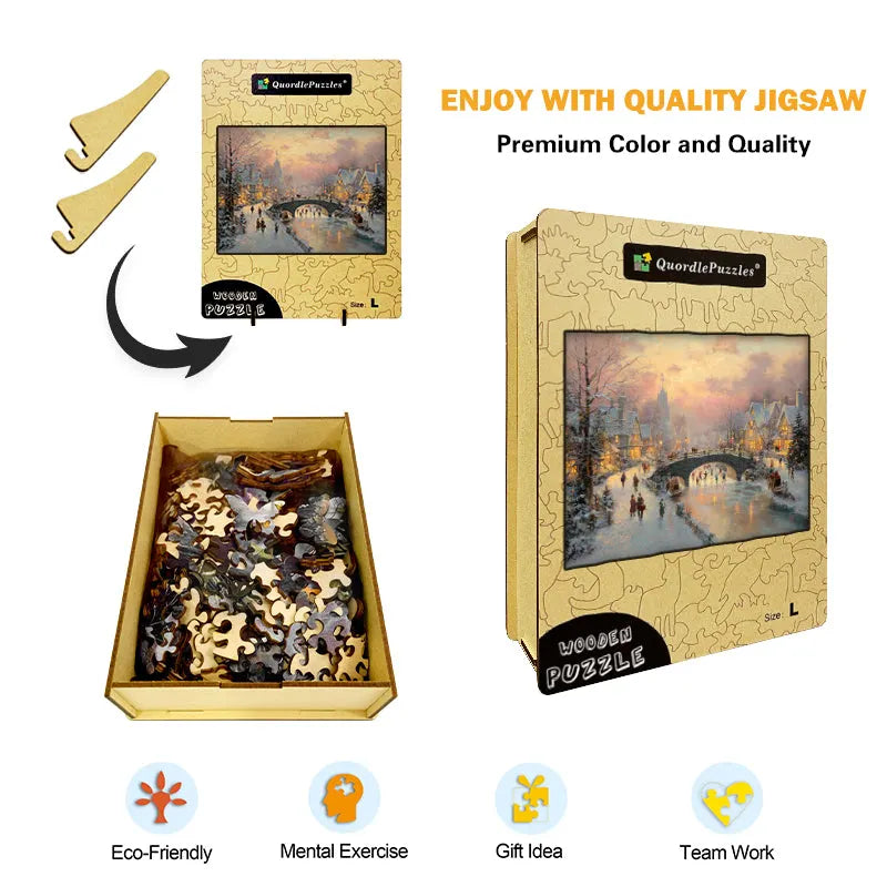 Winter Village Wooden Jigsaw Puzzle