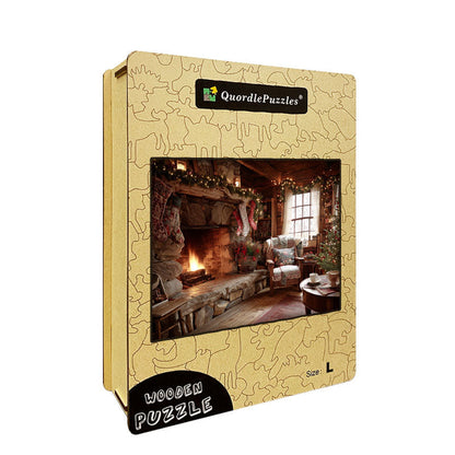 Rustic Holiday Wooden Jigsaw Puzzle