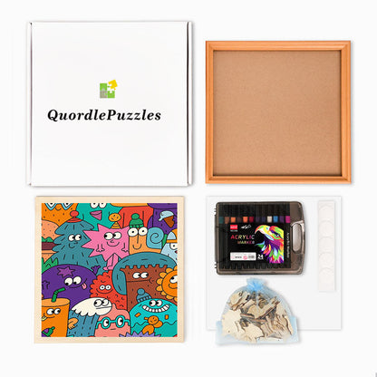 Faces of Things - Wooden Coloring Puzzle