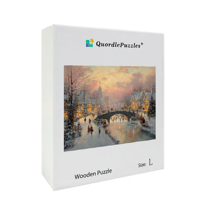 Winter Village Wooden Jigsaw Puzzle