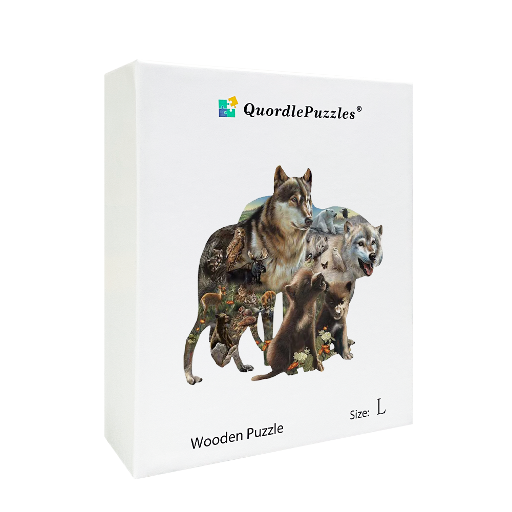 🔥LAST DAY 89% -Wolf Pack Wooden Jigsaw Puzzle