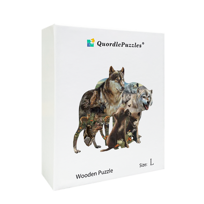 🔥LAST DAY 89% -Wolf Pack Wooden Jigsaw Puzzle