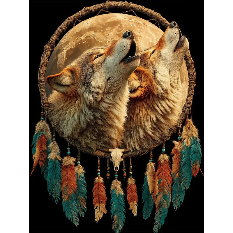 Twin Wolves Wooden Jigsaw Puzzle