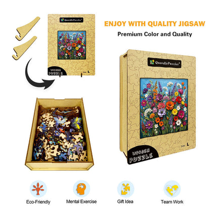 Vibrant Spring Blossom Wooden Jigsaw Puzzle