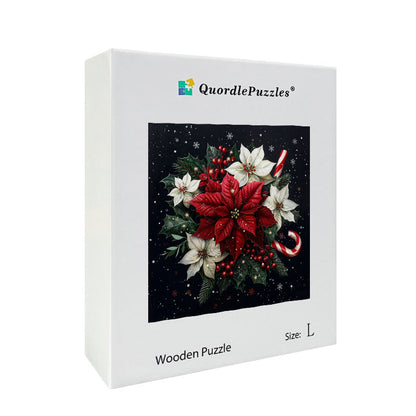 Holiday Poinsettia Wooden Jigsaw Puzzle