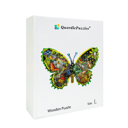 🔥LAST DAY 91% OFF-Butterfly Meadow Wooden Jigsaw Puzzle