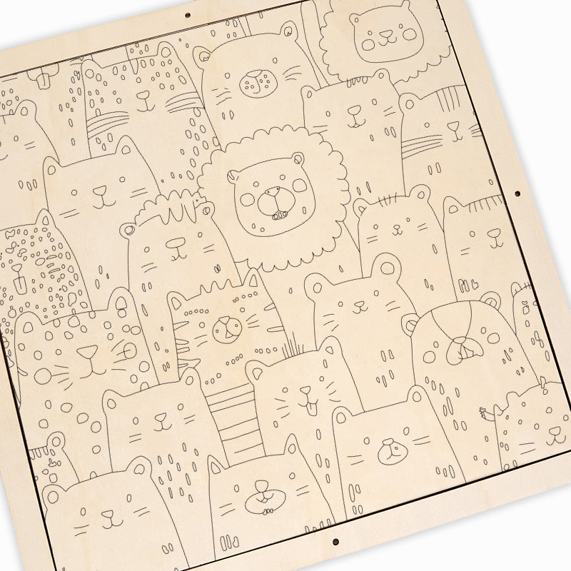 Animal Friends- Wooden Coloring Puzzle