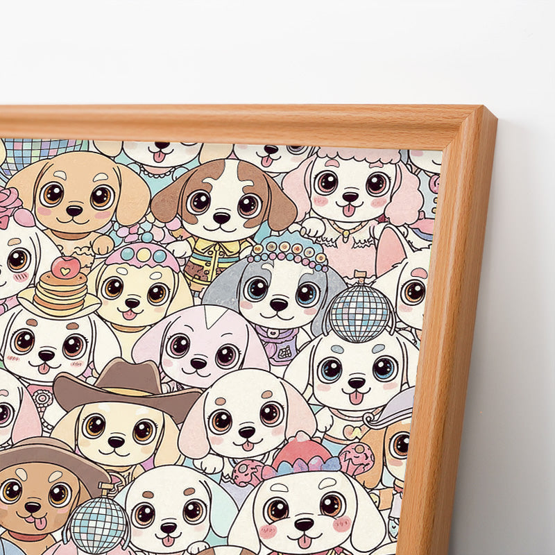 Cute Puppies- Wooden Coloring Puzzle