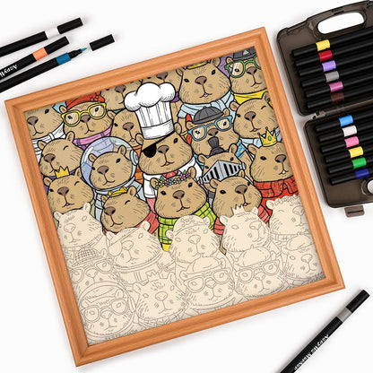 Hamsters- Wooden Coloring Puzzle