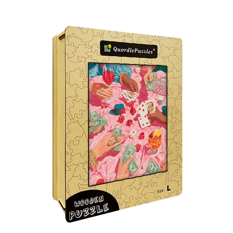 Retro Gambling Wooden Jigsaw Puzzle