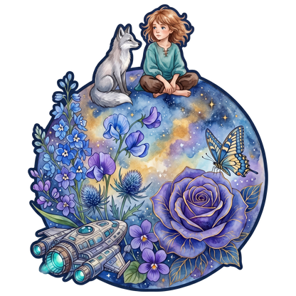 Whimsy Girl & Fox Wooden Puzzle