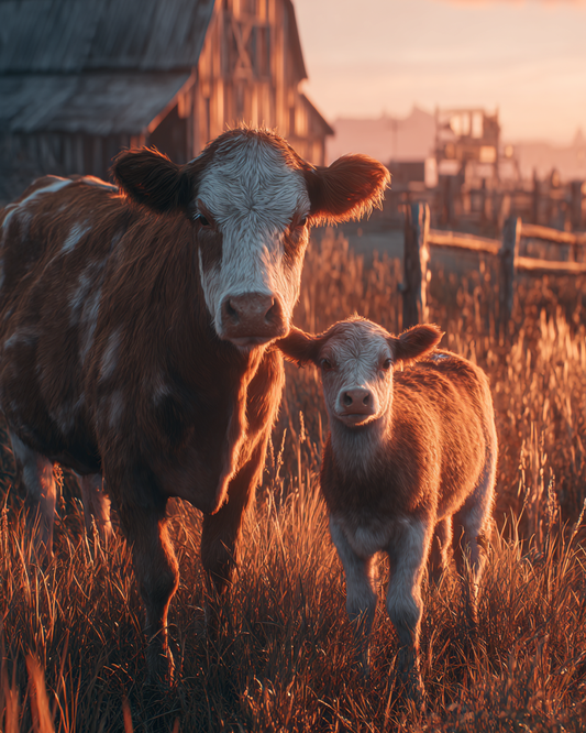 Highland Cow Sunset_ Wooden Jigsaw Puzzle