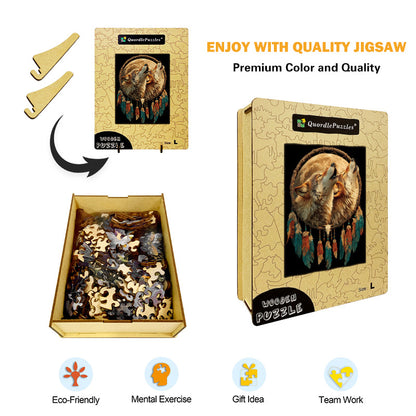 Twin Wolves Wooden Jigsaw Puzzle