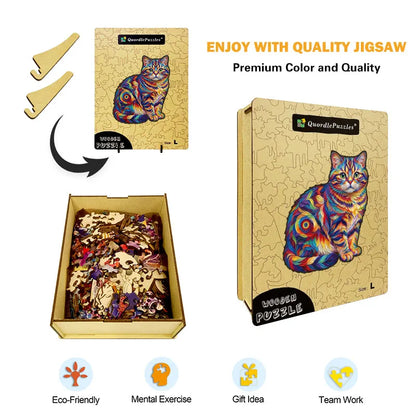 Colorful Cat Wooden Puzzle