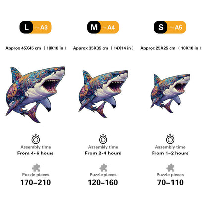 Whimsical Shark Wooden Jigsaw Puzzle