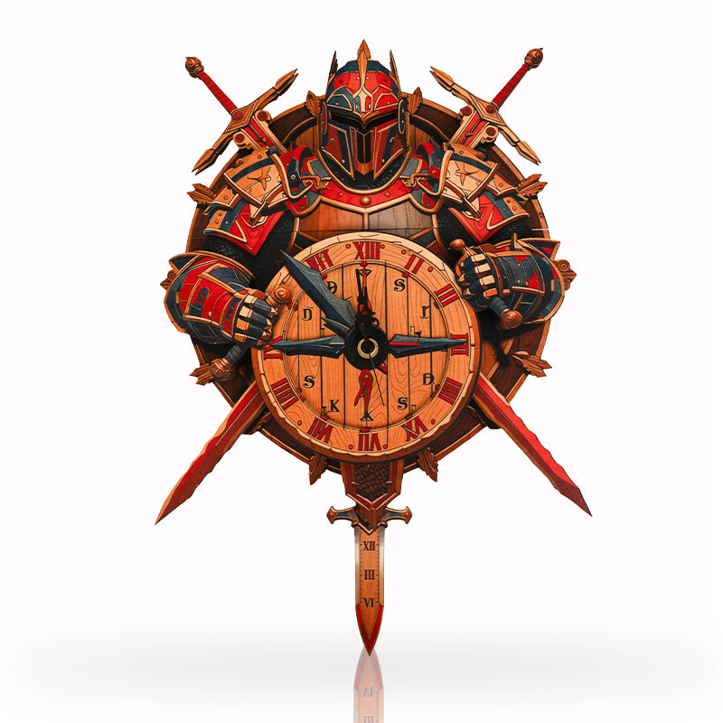Knight’s Compass Timepiece Wooden Clock Puzzle