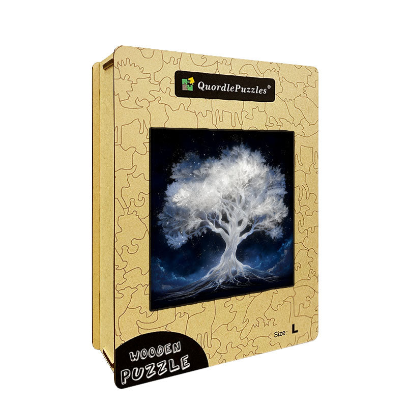 Celestial White Tree Wooden Jigsaw Puzzle