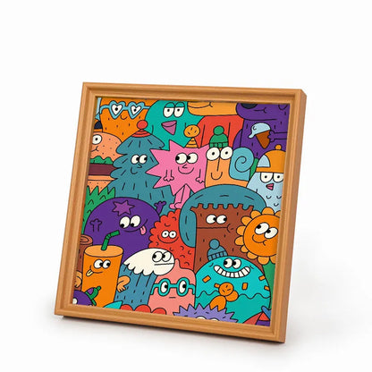Faces of Things - Wooden Coloring Puzzle