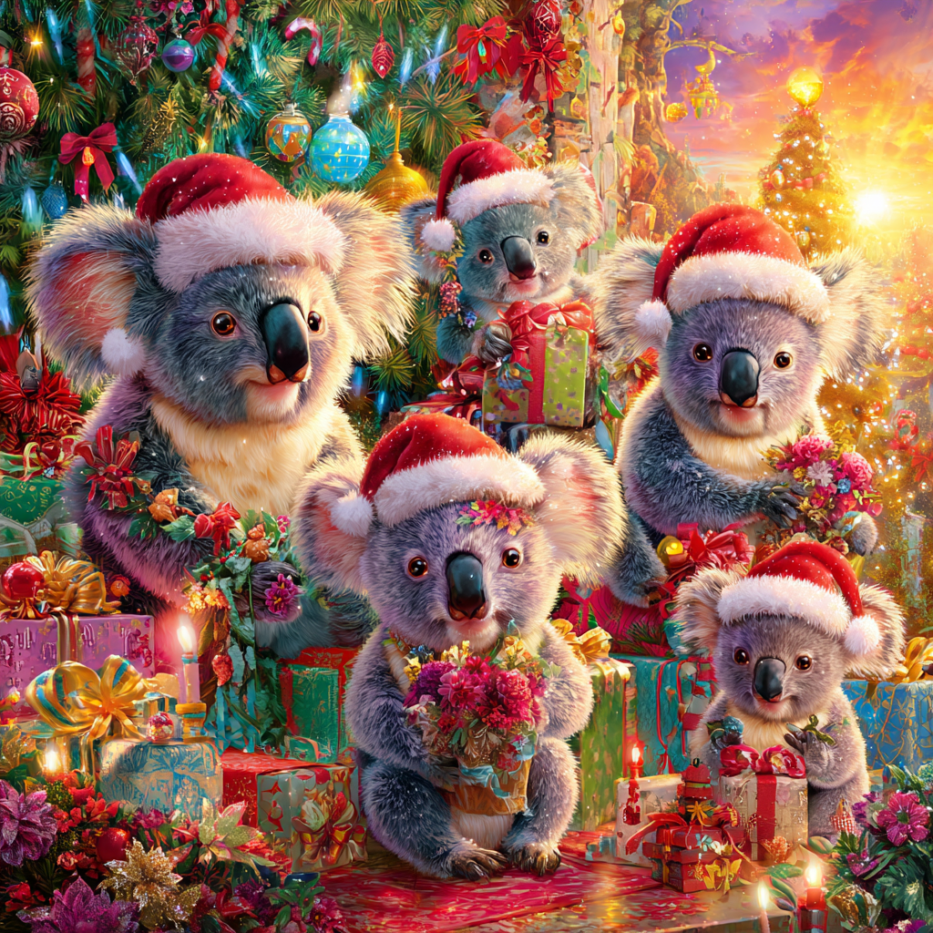 Holiday Koalas Wooden Jigsaw Puzzle