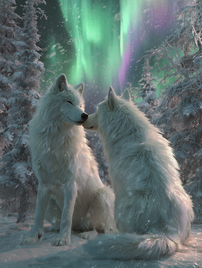 Aurora Wolves Wooden Jigsaw Puzzle