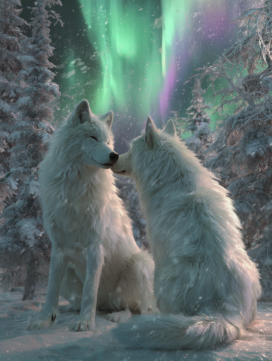 Aurora Wolves Wooden Jigsaw Puzzle