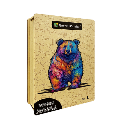 🔥Last Day 83% OFF-Beautiful psychedelic furious bear Wooden Jigsaw Puzzle