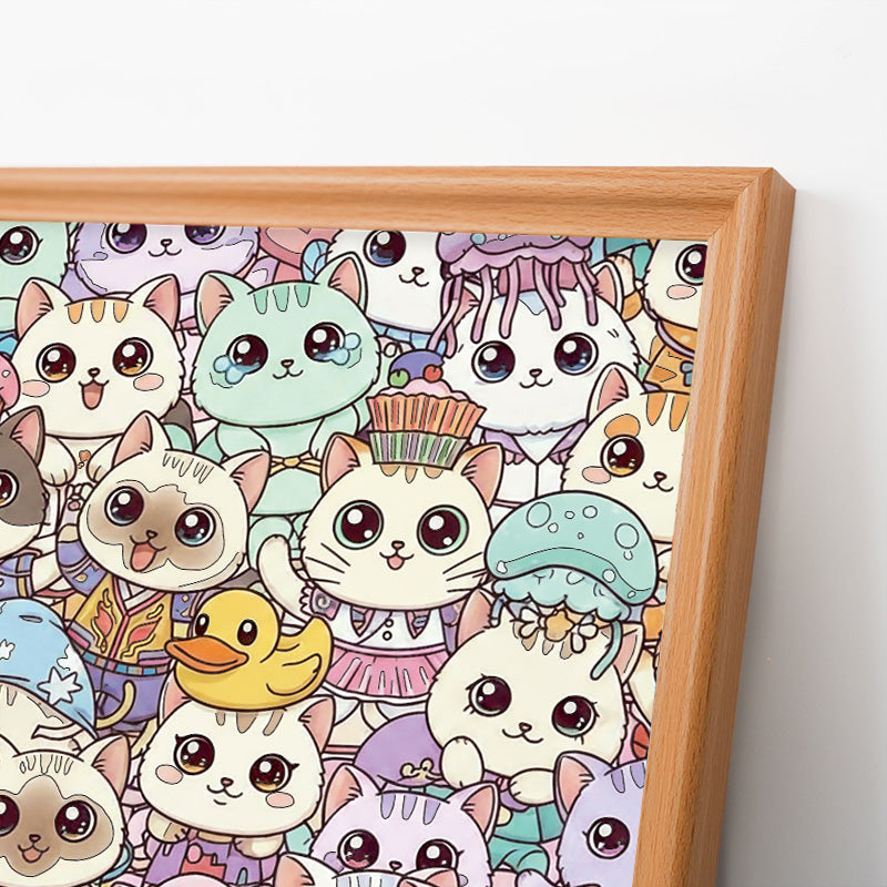 Fancy Cats- Wooden Coloring Puzzle