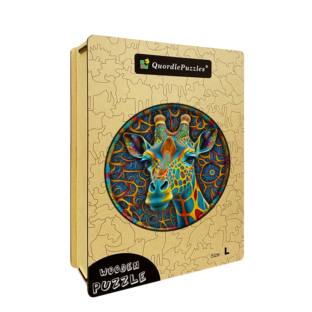 Psychedelic Giraffe Wooden Jigsaw Puzzle