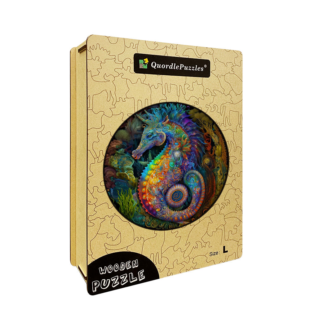 Mandala Seahorse Wooden Jigsaw Puzzle