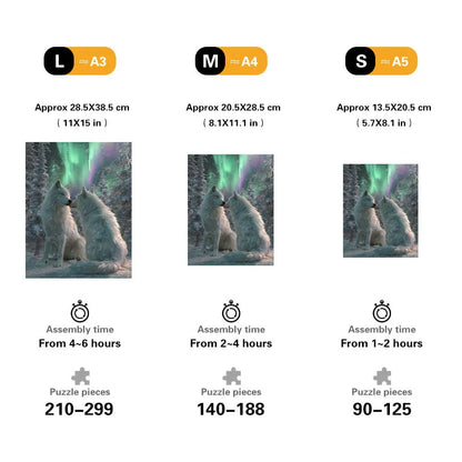 Aurora Wolves Wooden Jigsaw Puzzle