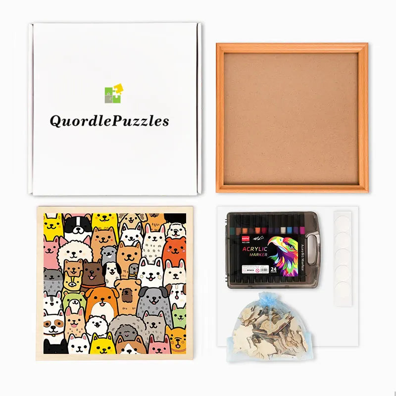 Dog Paradise - Wooden Coloring Puzzle