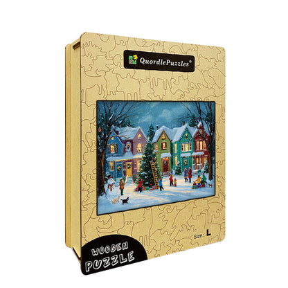 Christmas Village Wooden Jigsaw Puzzle