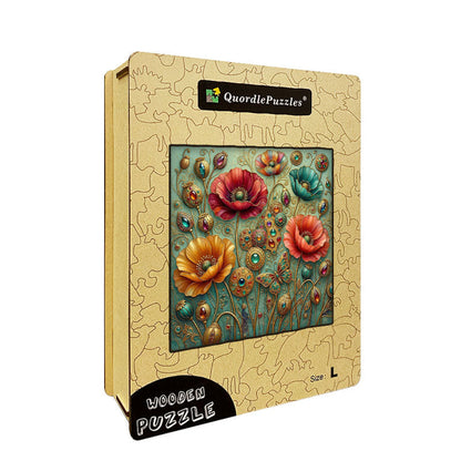 Jeweled Floral Reverie Wooden Jigsaw Puzzle