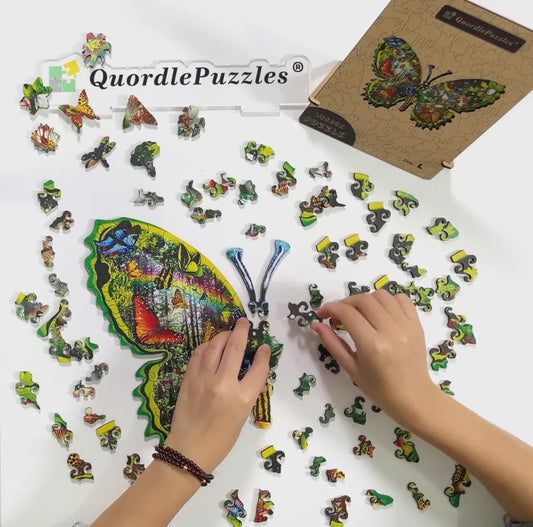 🔥LAST DAY 91% OFF-Butterfly Meadow Wooden Jigsaw Puzzle