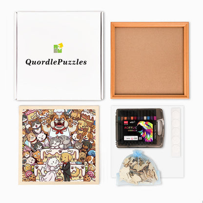 A Purr-fect Wedding - Wooden Coloring Puzzle