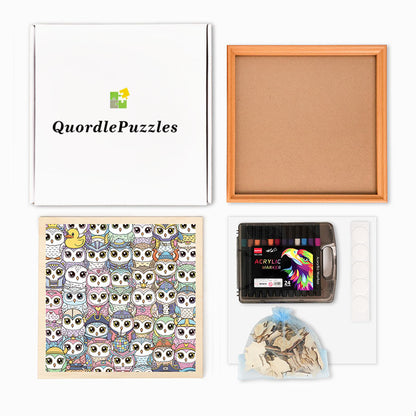 Owl - Wooden Coloring Puzzle