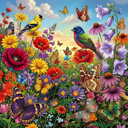 Blooming Meadow Harmony Wooden Jigsaw Puzzle