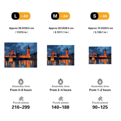 Big Ben at Night Wooden Jigsaw Puzzle