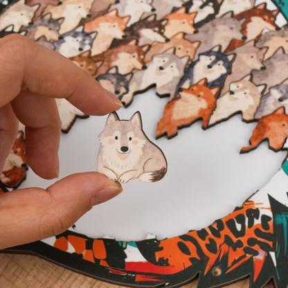 Woodland Wolf Gathering Display Puzzle